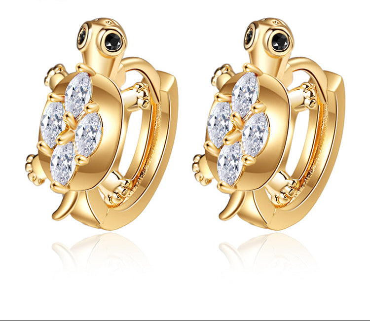 18K Gold Plated Colorful Tortoise Huggie Hoop Earrings for Women & Girls