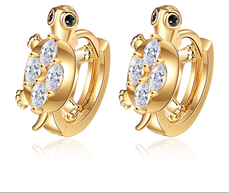 18K Gold Plated Colorful Tortoise Huggie Hoop Earrings for Women & Girls