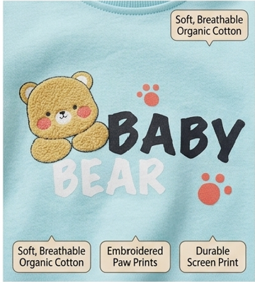 Premium Organic Cotton Kids Pajama Set - "Baby Bear" Playground Edition
