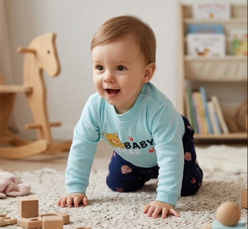 Premium Organic Cotton Kids Pajama Set - "Baby Bear" Playground Edition