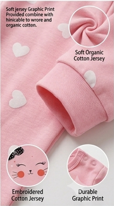 Premium Organic Cotton Kids Pajama Set - "So Sweet" Kitten Edition