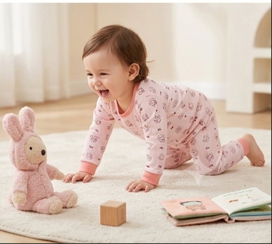 Premium Organic Cotton Kids Pajama Set - Cozy Bunny & Cherry Edition