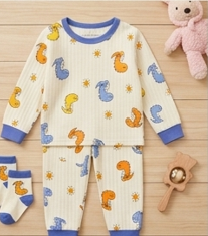 Premium Organic Cotton Kids Pajama Set - Cozy Little Dino Edition