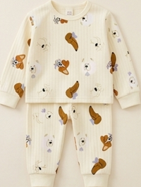 Premium Organic Cotton Kids Pajama Set - Playful Puppies Edition