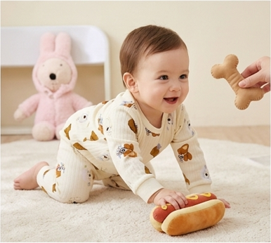 Premium Organic Cotton Kids Pajama Set - Playful Puppies Edition