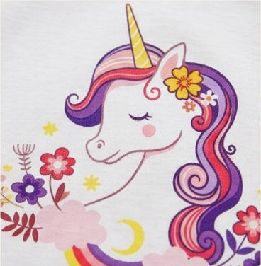 Premium 100% Pure Cotton Magical Unicorn Summer Short Set - Flutter Sleeve Edition