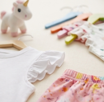 Premium 100% Pure Cotton Magical Unicorn Summer Short Set - Flutter Sleeve Edition