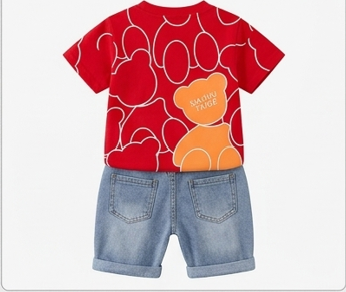 Premium Ribbed Summer Short Set - Playful Bear