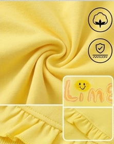 Premium 100% Pure Cotton Zesty Lime Summer Short Set - Flutter Sleeve Edition