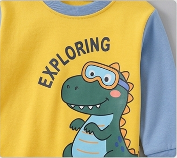 Premium Organic Cotton Kids Pajama Set - Cozy Yellow Dino Edition