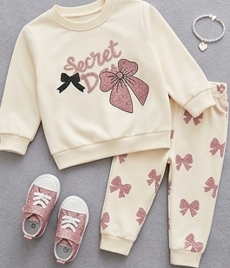 Premium Organic Cotton Kids Pajama Set - Sweet Pink Bow Edition