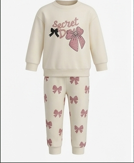 Premium Organic Cotton Kids Pajama Set - Sweet Pink Bow Edition