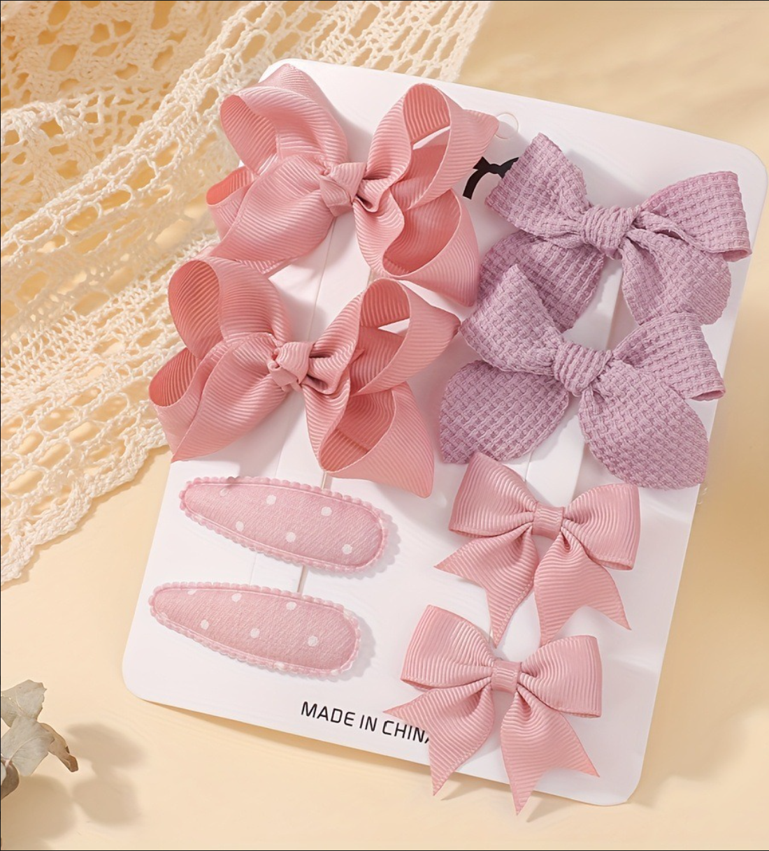 Premium Hair Bows & Snap Clips Gift Set - Cute Bowknot & Decorated Hairpins for Girls (6-Piece Set)