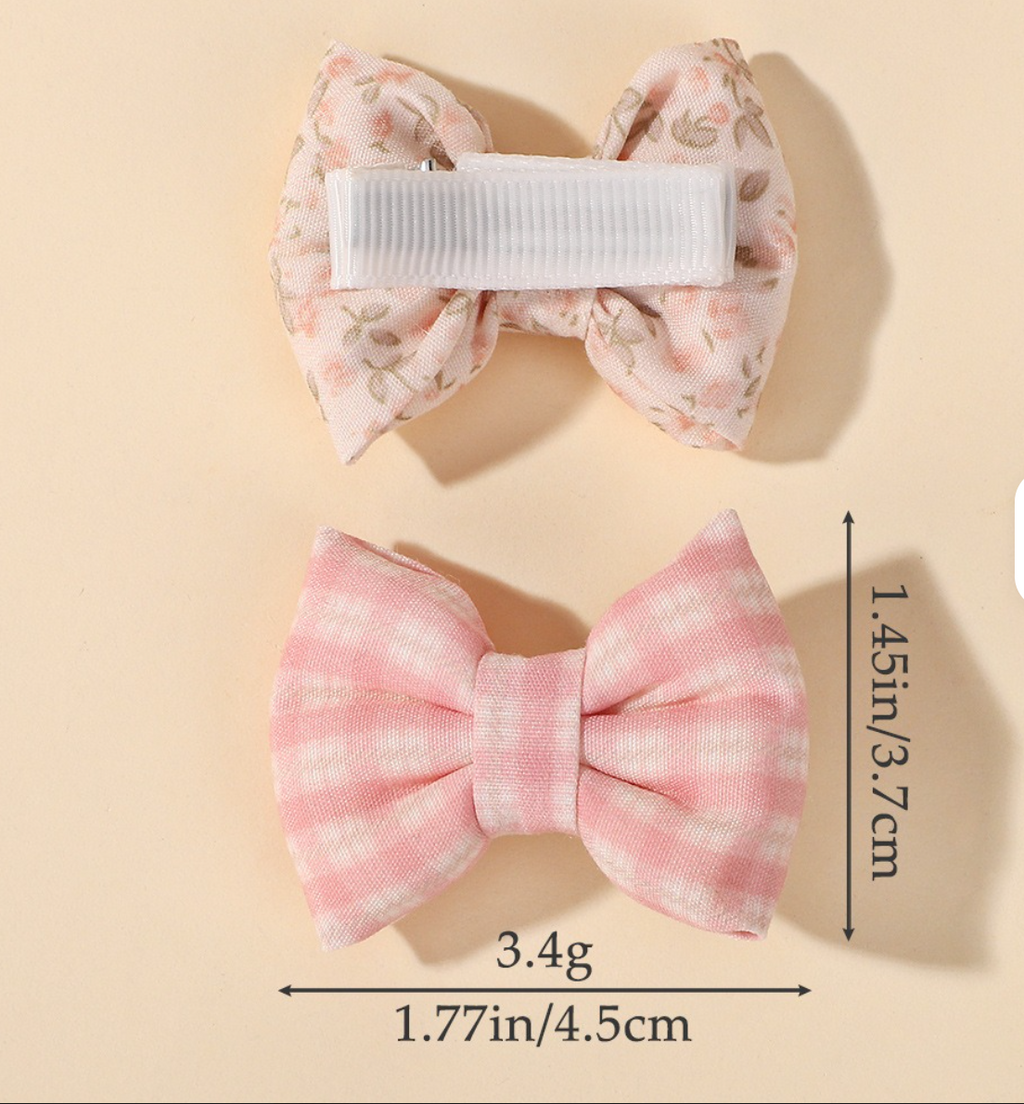 Chic Plaid & Patterned Bow Hair Clip Collection - 2-Piece & 4-Piece Sets