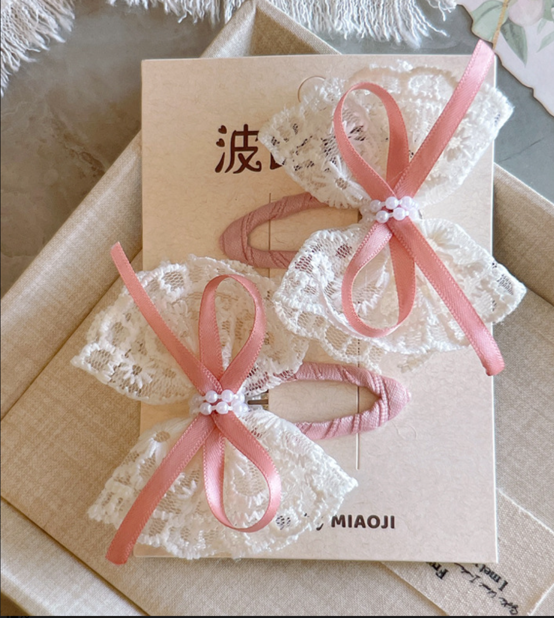 Sheer Lace & Tulle Bow Hair Ties - Elegant Ruffle Mesh Hair Accessories (2-Piece Set)