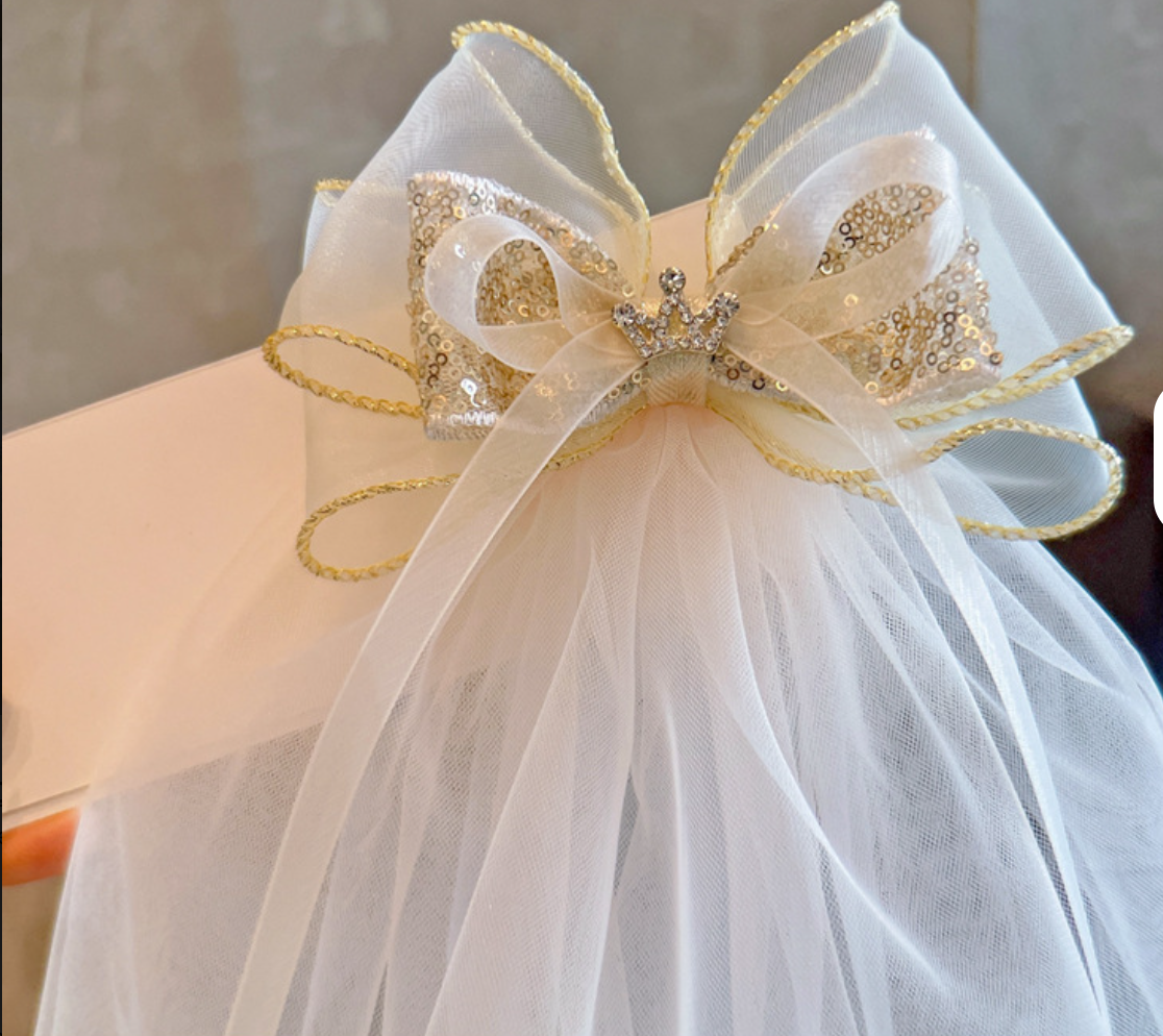 Elegant Organza Bow & Mini Veil Hair Accessories - Bridal & Party Headwear Collection