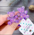 Glitter Gummy Bear Elastic Hair Ties - Cute Transparent Bear Ponytail Holders (2-Piece Set)