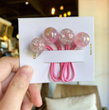 Glitter Bubble Cluster Hair Ties - Cute Translucent Balloon Ponytail Holders (Pair Set)