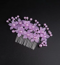 Floral & Pearl Hair Side Comb - Elegant Bridal & Party Hair Comb Updo Accessories