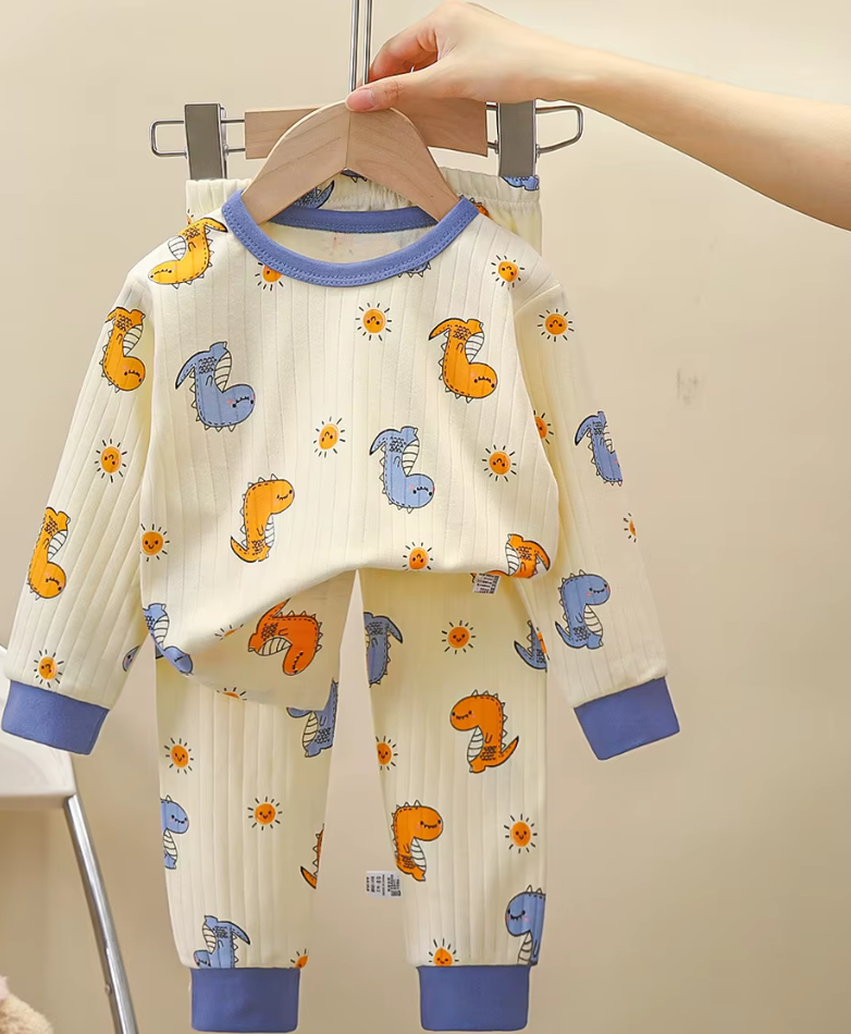 Premium Organic Cotton Kids Pajama Set - Cozy Little Dino Edition
