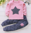 Premium Organic Cotton Kids Pajama Set - "Starry Night" Pink & Gray Edition