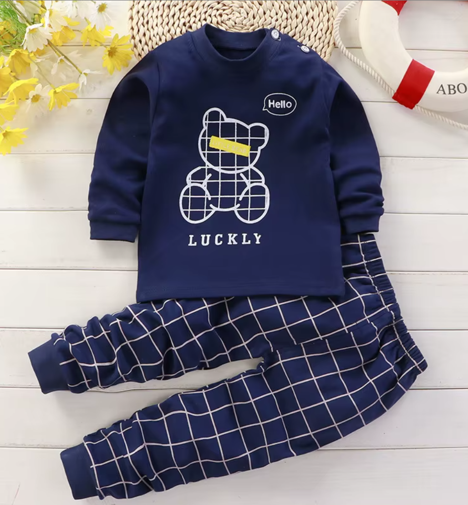 Premium Organic Cotton Kids Pajama Set - Sweet Bunny & Cherries Edition