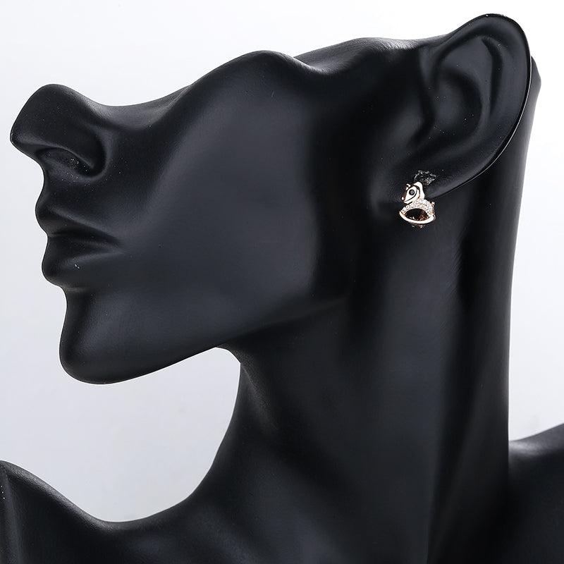 18K Gold Plated Luxury Wave Zircon Huggie Hoop Earrings