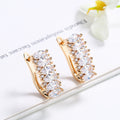 18K Gold Plated Luxury Marquise Cubic Zirconia Huggie Hoop Earrings