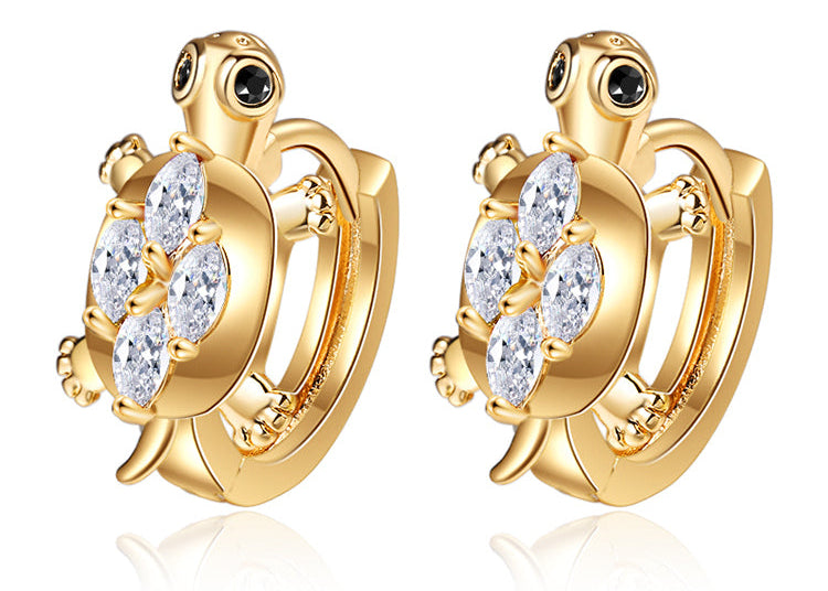 18K Gold Plated Colorful Tortoise Huggie Hoop Earrings for Women & Girls
