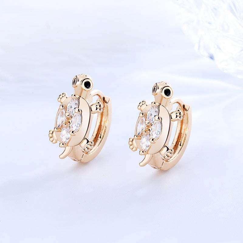 18K Gold Plated Colorful Tortoise Huggie Hoop Earrings for Women & Girls