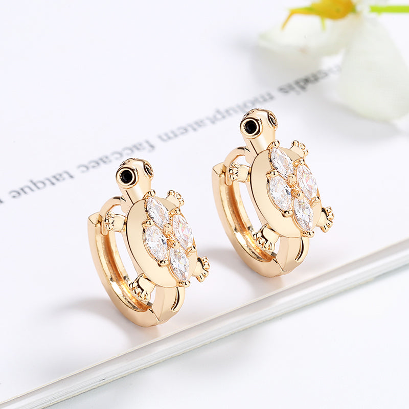 18K Gold Plated Colorful Tortoise Huggie Hoop Earrings for Women & Girls