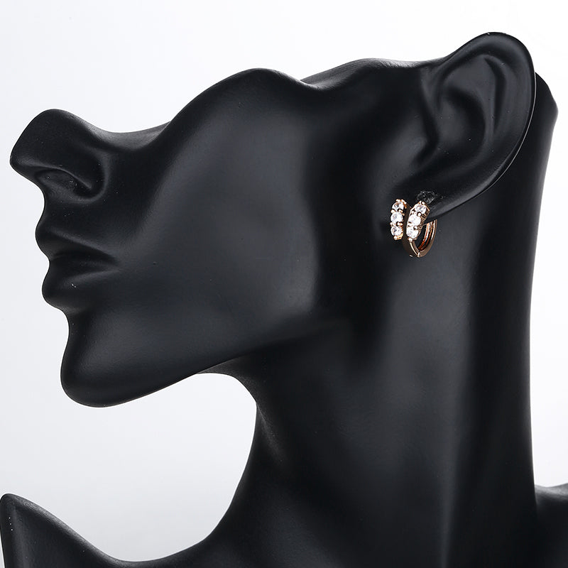 18K Gold Plated Rainbow Butterfly Cubic Zirconia Huggie Hoop Earrings