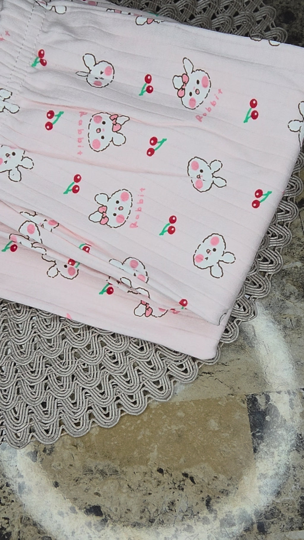 Premium Organic Cotton Kids Pajama Set - Cozy Bunny & Cherry Edition