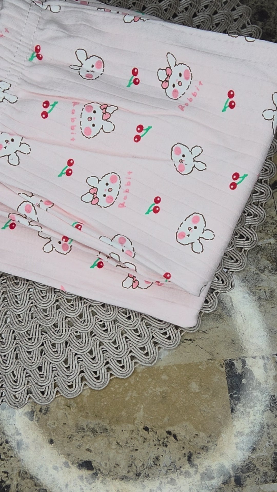 Premium Organic Cotton Kids Pajama Set - Cozy Bunny & Cherry Edition